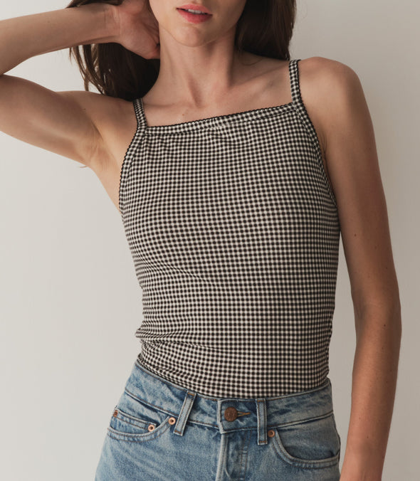 ANGIE TANK -- NOIR LA MADDALENA GINGHAM