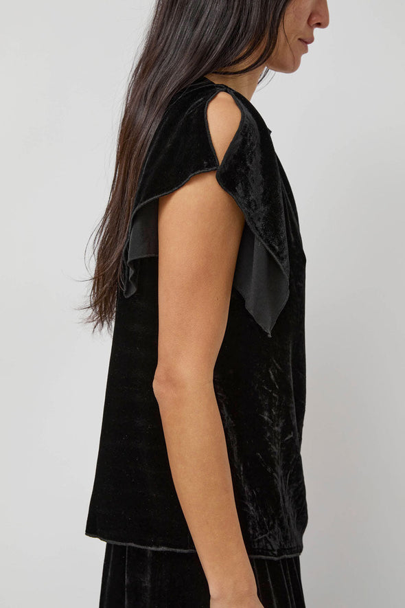 Baserange Olin Top in Black Velvet