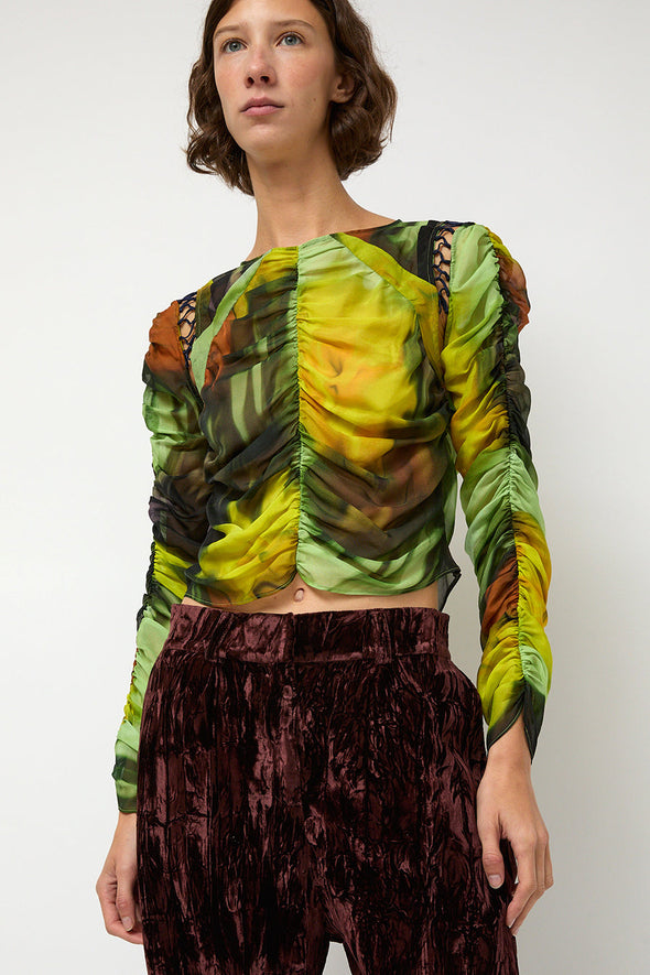 Collina Strada Gathered Delilah Top in Melting Bloom