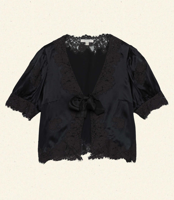 IDELLA TOP -- BLACK SILK