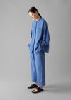 Garment Dyed Linen Oversized Shirt | Blue Violane | Women's Tops