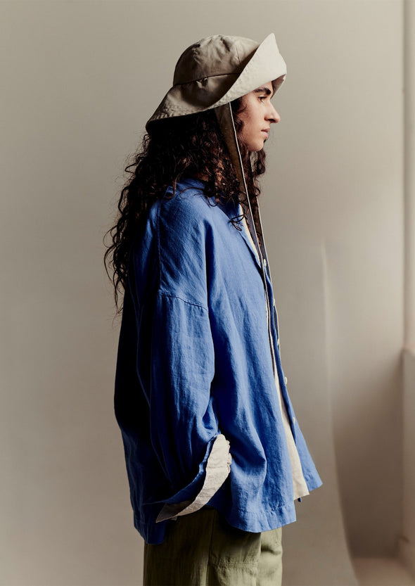 Garment Dyed Linen Oversized Shirt | Blue Violane | Women's Tops