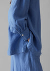 Garment Dyed Linen Oversized Shirt | Blue Violane | Women's Tops