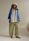 Garment Dyed Linen Oversized Shirt | Blue Violane | Women's Tops