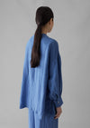 Garment Dyed Linen Oversized Shirt | Blue Violane | Women's Tops