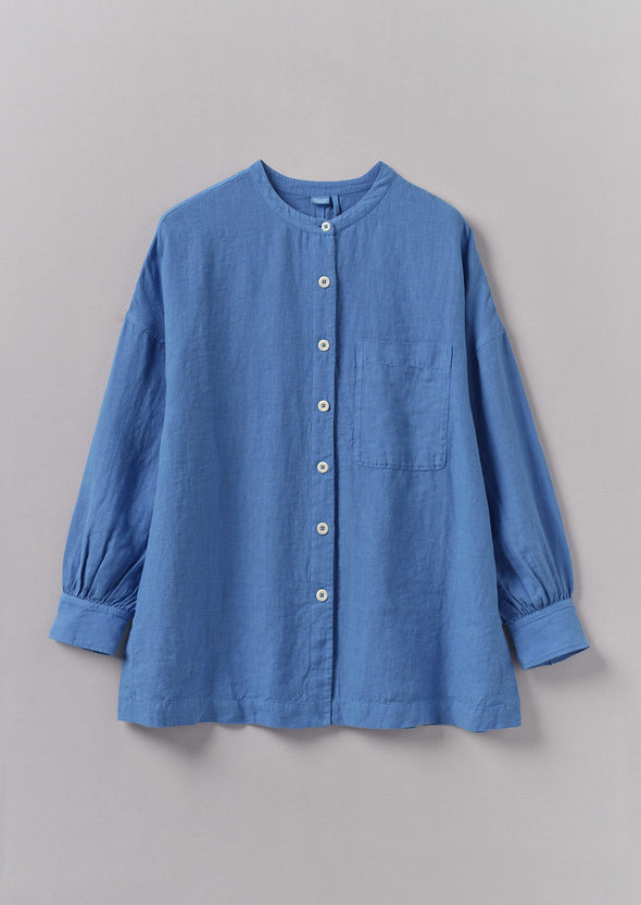 Garment Dyed Linen Oversized Shirt | Blue Violane | Women's Tops