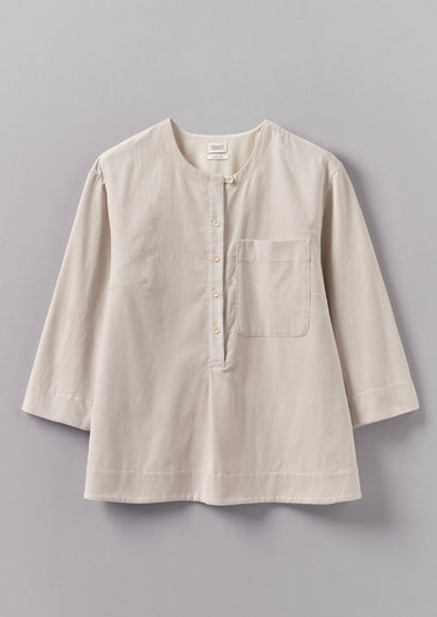 Organic Cord Patch Pocket Shirt | Stone | Women's Shirts