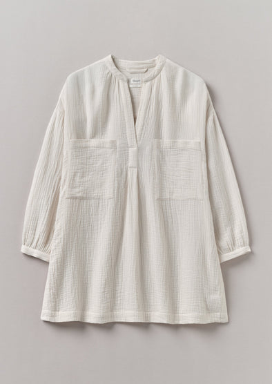 Crinkle Cotton Shirt | Oat | Women's Shirts