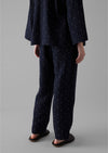 Dobby Stitch Cotton Lounge Pants | Indigo Blue | Women's Pants