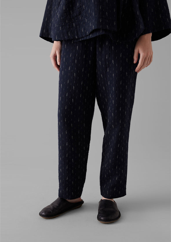 Dobby Stitch Cotton Lounge Pants | Indigo Blue | Women's Pants