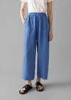 Garment Dyed Linen Barrel Leg Pants | Blue Violane | Women's Pants