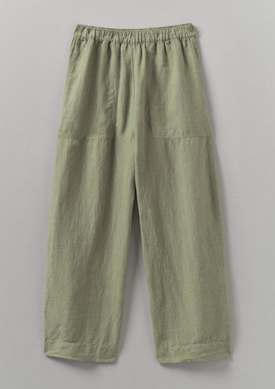 Garment Dyed Linen Barrel Leg Pants | Salvia | Women's Pants