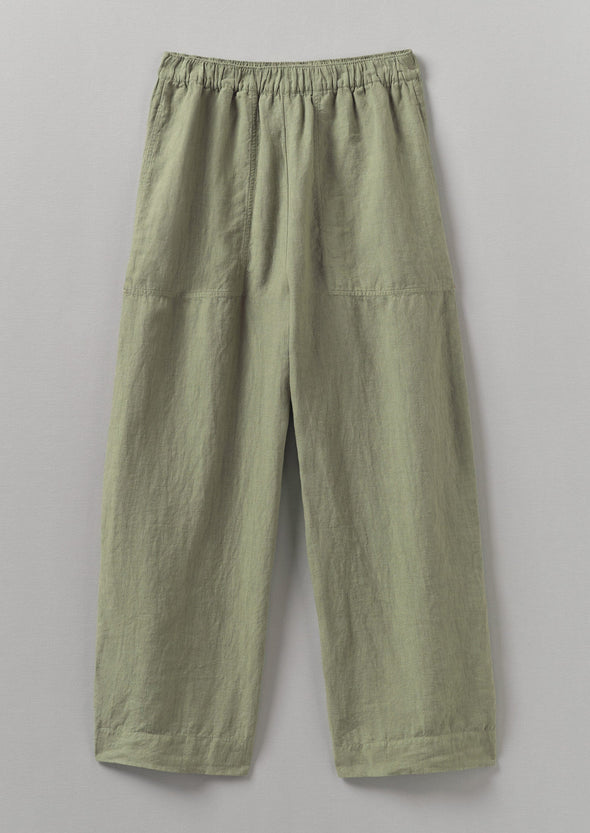 Garment Dyed Linen Barrel Leg Pants | Salvia | Women's Pants