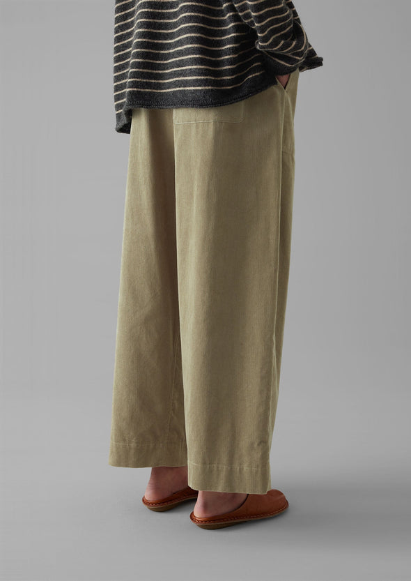 Organic Cord Barrel Leg Pants | Green Stone | Women's Pants