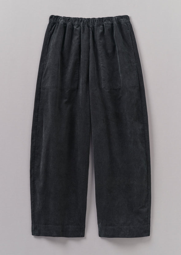 Organic Cord Barrel Leg Pants | Charcoal | Women's Pants