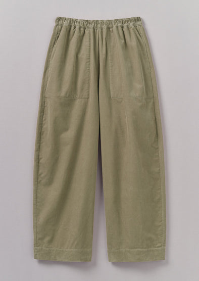 Organic Cord Barrel Leg Pants | Green Stone | Women's Pants