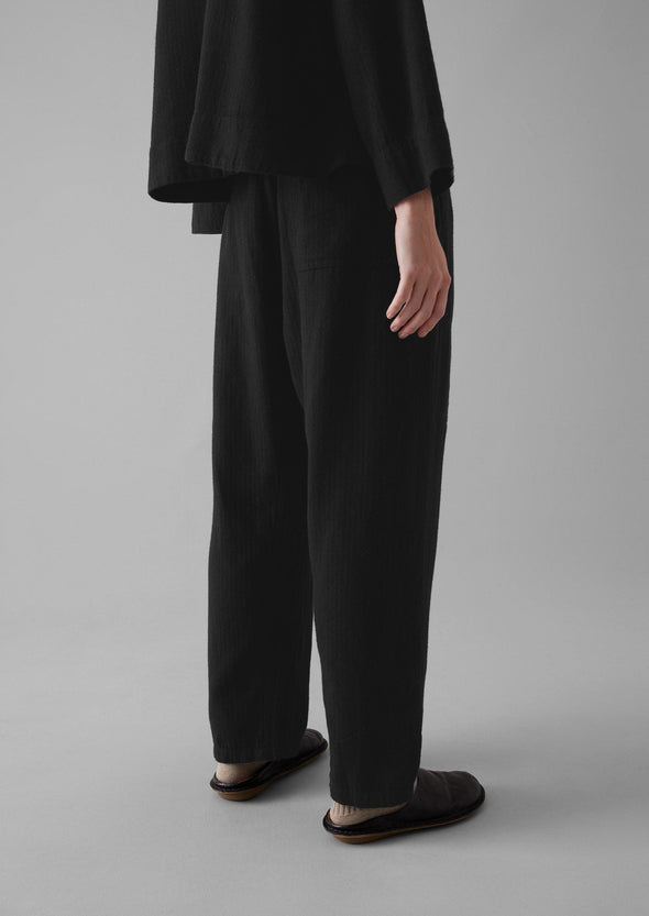 Brushed Cotton Linen Herringbone Pants | Slate | Women's Pants