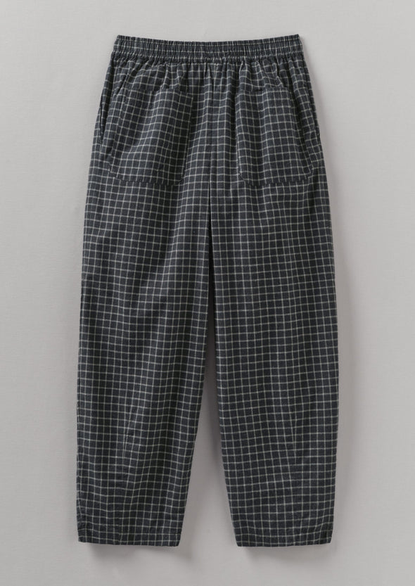 Minako Graph Check Cotton Cashmere Pants | Slate | Women's Pants