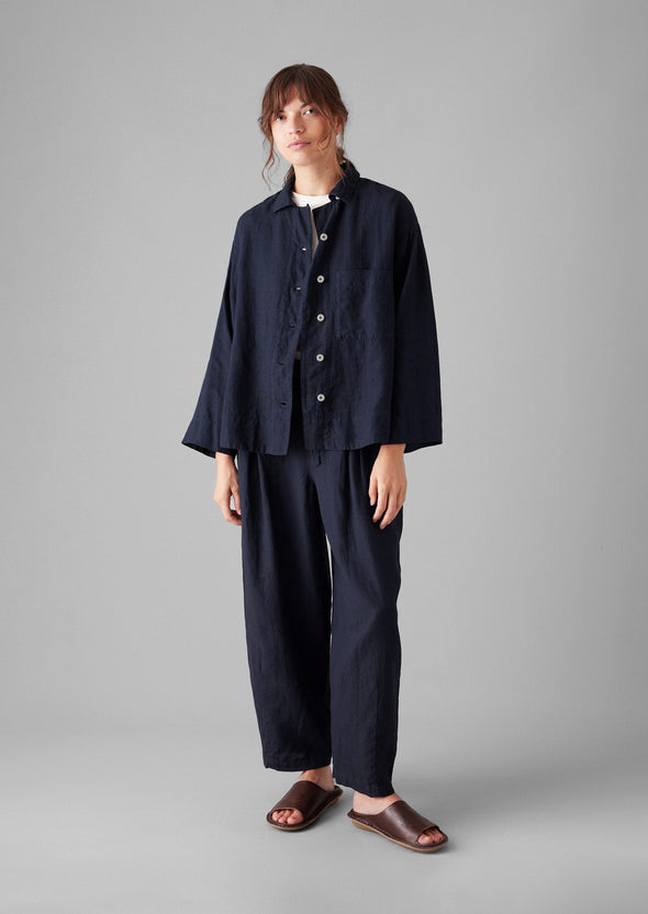 Minako Garment Dyed Linen Pants | Midnight | Women's Pants