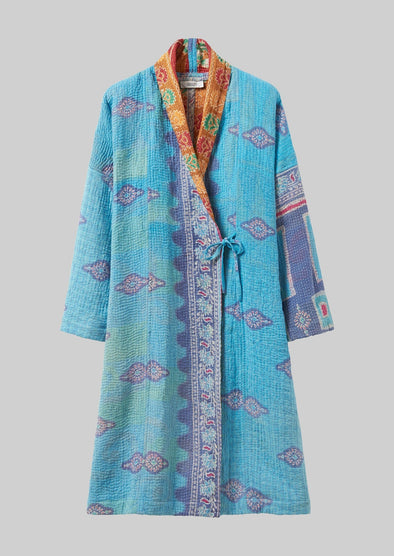 Repurposed Kantha Coat | Blues | Women's Coats