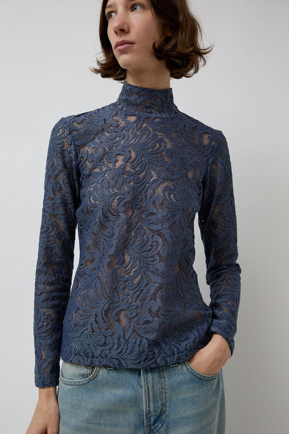 No.6 Scout Turtleneck in Indigo Lace