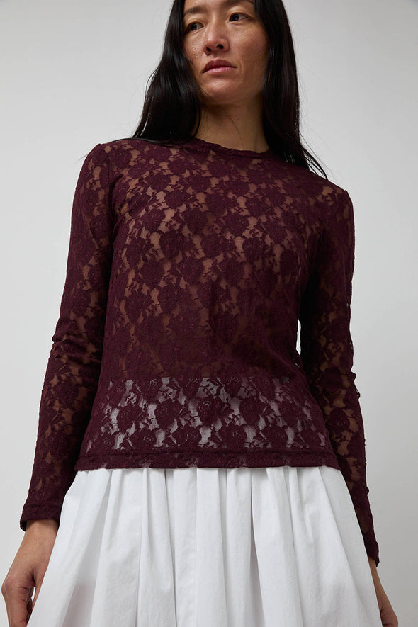 No.6 Ash Tee in Bordeaux Lace