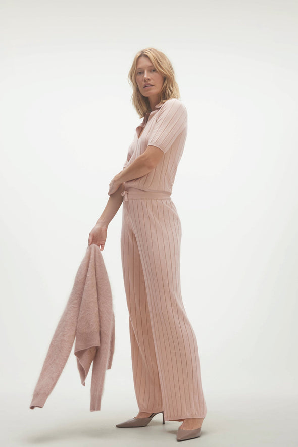 CHRISTIE RIBBED WIDE LEG PANT