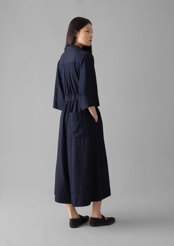 Indigo Twill Culotte Jumpsuit | Indigo | Women's Jumpsuits