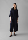 Indigo Twill Culotte Jumpsuit | Indigo | Women's Jumpsuits