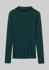 Aster Wool Lyocell High Neck Tee | Dark Green | Women's Tees