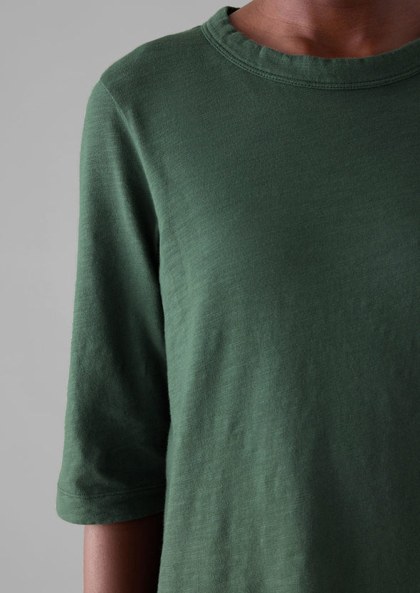 Cleo Garment Dyed Organic Cotton Tee | Marble Green | Women's Tops