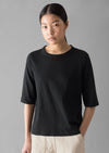 Cleo Garment Dyed Organic Cotton Tee | Carbon Black | Women's Tees