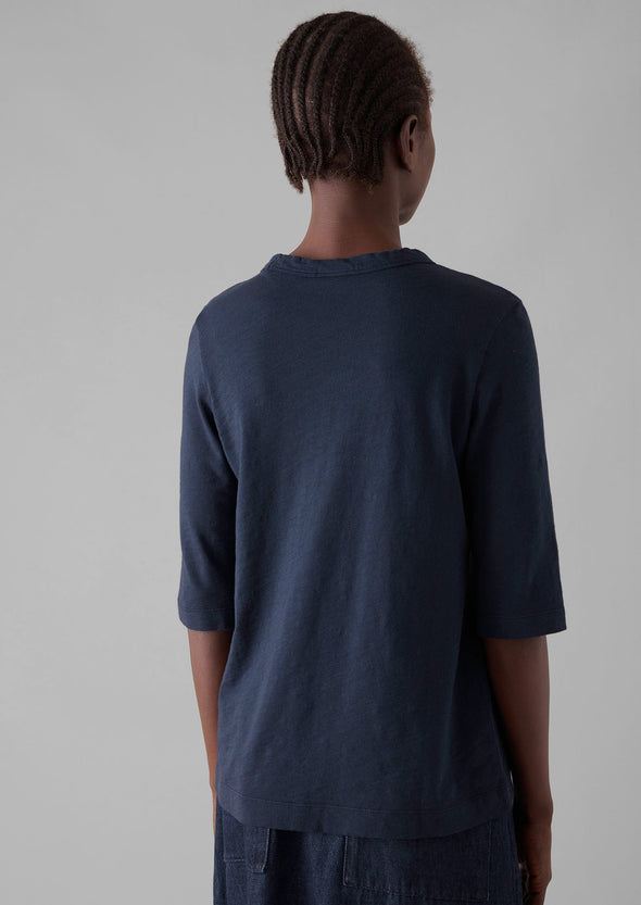 Cleo Garment Dyed Organic Cotton Tee | Indigo | Women's Tees