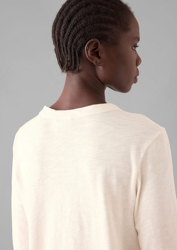 Cleo Garment Dyed Organic Cotton Tee | Chalk | Women's Tees