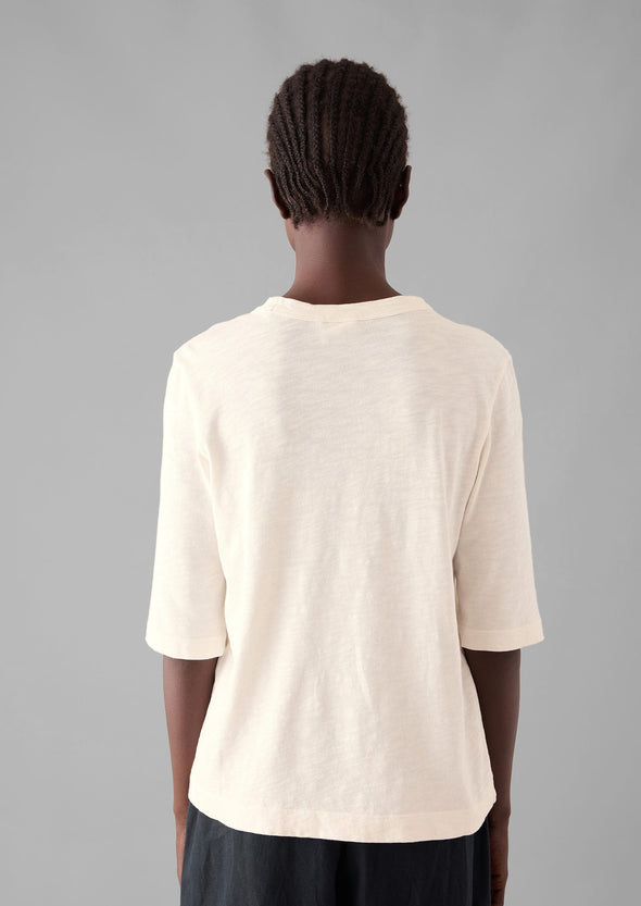 Cleo Garment Dyed Organic Cotton Tee | Chalk | Women's Tees