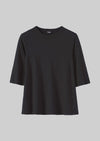 Cleo Garment Dyed Organic Cotton Tee | Carbon Black | Women's Tees