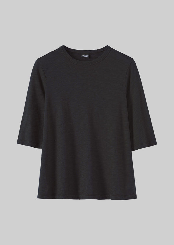 Cleo Garment Dyed Organic Cotton Tee | Carbon Black | Women's Tees