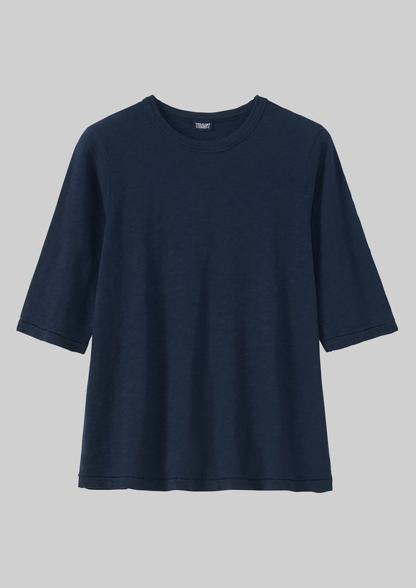 Cleo Garment Dyed Organic Cotton Tee | Indigo | Women's Tees