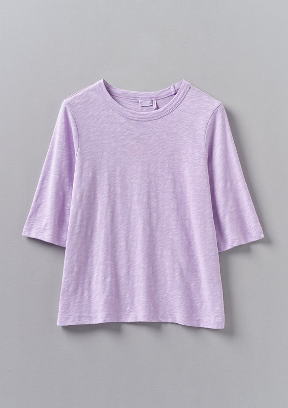 Cleo Garment Dyed Organic Cotton Tee | Lupine | Women's Tees