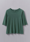 Cleo Garment Dyed Organic Cotton Tee | Marble Green | Women's Tops