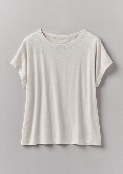 Alda Organic Cotton Easy Tee | Pebble | Women's Tees