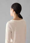 Lia Garment Dyed Boat Neck Tee | Chalk | Women's Tees