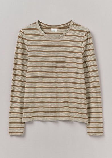 Stripe Crew Neck Tee | Ecru/Partridge | Women's Tees