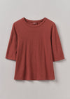 Cleo Garment Dyed Organic Cotton Tee | Braeburn Red | Women's Tees