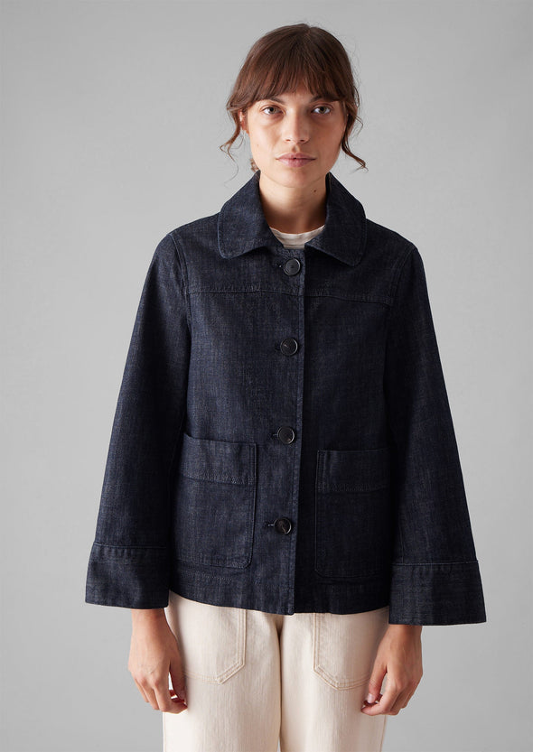 Wide Sleeve Organic Indigo Denim Jacket | Indigo | Women's Jackets