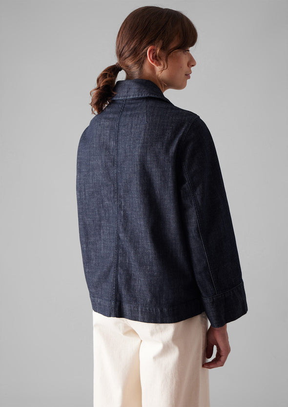 Wide Sleeve Organic Indigo Denim Jacket | Indigo | Women's Jackets