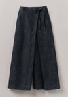 Pleated Wrap Denim Culottes | Indigo | Women's Culottes