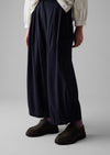 Indigo Cotton Twill Wide Leg Pants | Indigo | Women's Pants