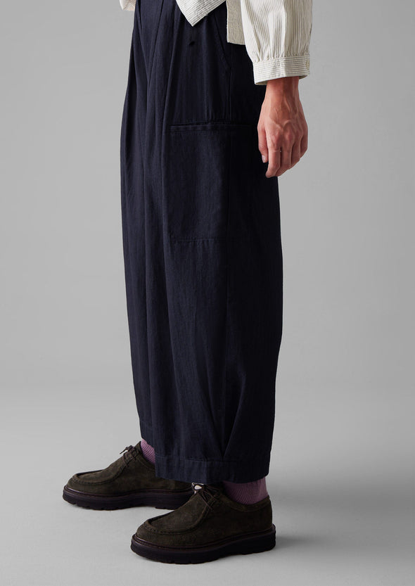 Indigo Cotton Twill Wide Leg Pants | Indigo | Women's Pants