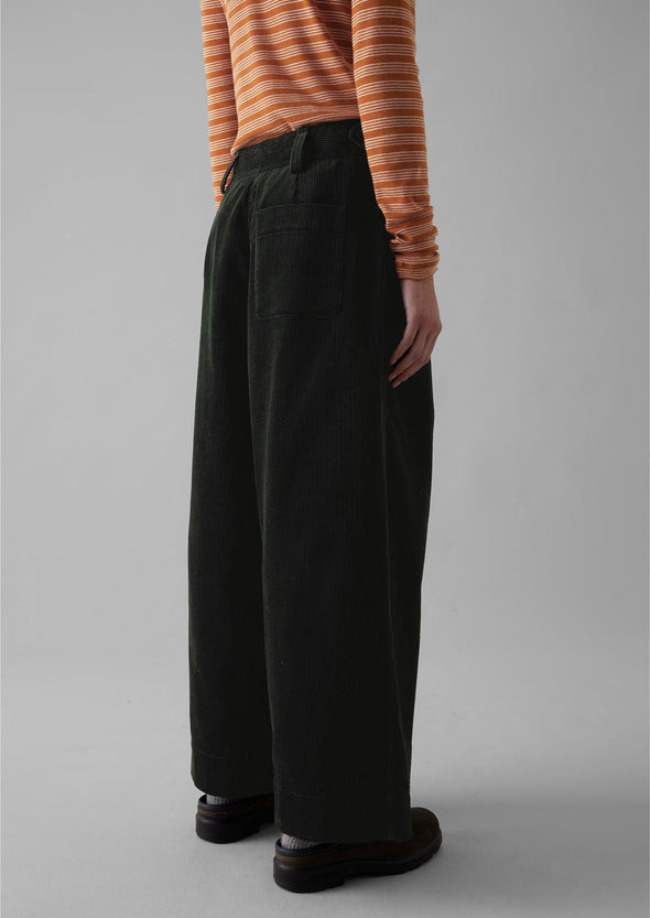 Organic Cord Pleat Front Pants | Brown Slate | Women's Pants